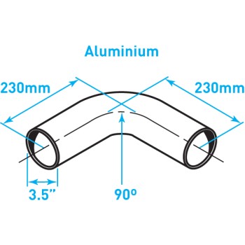 Exhaust Elbow 90º Bend (Short Radius), Aluminized Steel - 3.5"